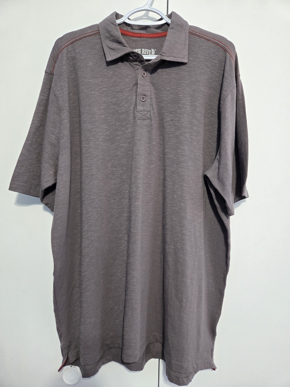 North River Outfitters Polo Shirt XL Brown Stretch Cotton Short Sleeve NWT